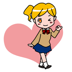 School Girl Sticker