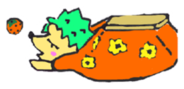 A cute Hedgehog and lazy man sticker #2094641