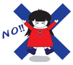 Cute girl in red dress. sticker #2096223