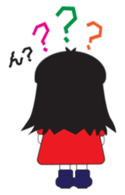 Cute girl in red dress. sticker #2096226