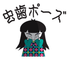 Cute girl in red dress. sticker #2096227