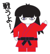 Cute girl in red dress. sticker #2096233