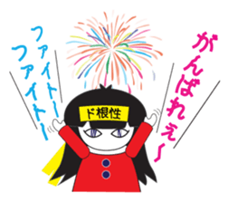 Cute girl in red dress. sticker #2096234