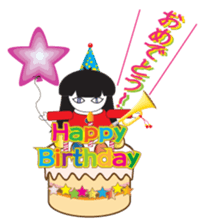 Cute girl in red dress. sticker #2096241