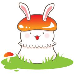 Mushroom rabbit Sticker