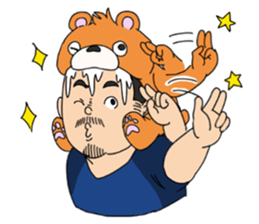 Orange bear and bearded man first. sticker #2099888