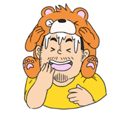 Orange bear and bearded man first. sticker #2099889