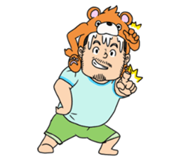 Orange bear and bearded man first. sticker #2099897