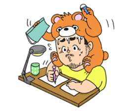 Orange bear and bearded man first. sticker #2099904