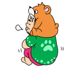 Orange bear and bearded man first. sticker #2099909