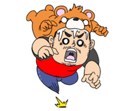 Orange bear and bearded man first. sticker #2099911