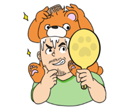 Orange bear and bearded man first. sticker #2099914