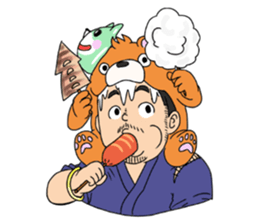 Orange bear and bearded man first. sticker #2099923