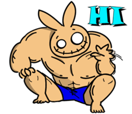 Mucle Rabbit sticker #2101261