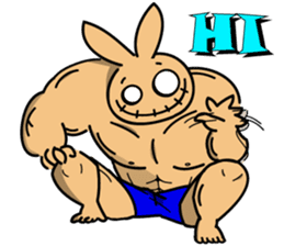 Mucle Rabbit sticker #2101261