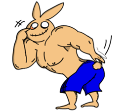 Mucle Rabbit sticker #2101266