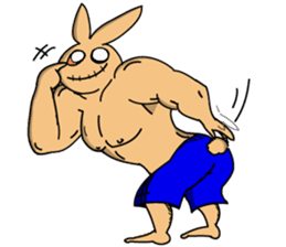 Mucle Rabbit sticker #2101266