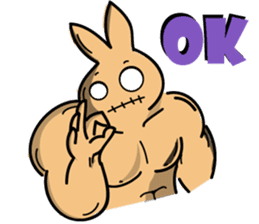 Mucle Rabbit sticker #2101286
