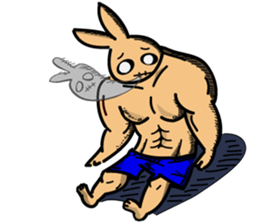 Mucle Rabbit sticker #2101300