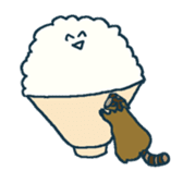 racoon loving a shape of cloud sticker #2106021