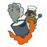 racoon loving a shape of cloud sticker #2106022