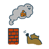 racoon loving a shape of cloud sticker #2106023