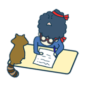 racoon loving a shape of cloud sticker #2106025