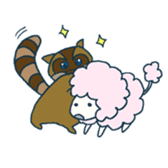 racoon loving a shape of cloud sticker #2106029