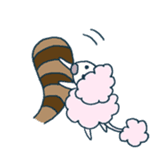 racoon loving a shape of cloud sticker #2106030
