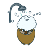 racoon loving a shape of cloud sticker #2106031