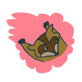 racoon loving a shape of cloud sticker #2106033