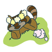 racoon loving a shape of cloud sticker #2106036