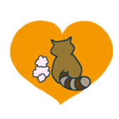 racoon loving a shape of cloud sticker #2106043