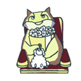 racoon loving a shape of cloud sticker #2106045