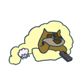 racoon loving a shape of cloud sticker #2106046