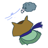 racoon loving a shape of cloud sticker #2106050