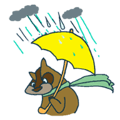 racoon loving a shape of cloud sticker #2106051