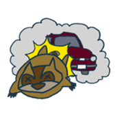 racoon loving a shape of cloud sticker #2106052