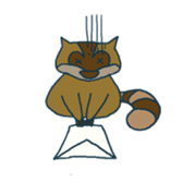 racoon loving a shape of cloud sticker #2106053