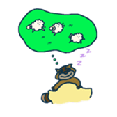 racoon loving a shape of cloud sticker #2106054