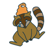 racoon loving a shape of cloud sticker #2106058