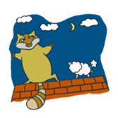 racoon loving a shape of cloud sticker #2106060