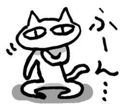 White cat and blue fish sticker #2107575