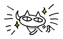 White cat and blue fish sticker #2107600