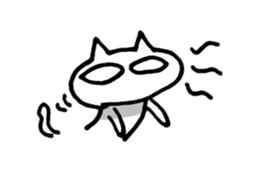 White cat and blue fish sticker #2107601