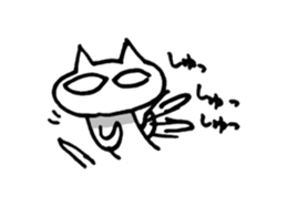 White cat and blue fish sticker #2107602