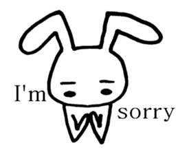 a rabbit with a poker face sticker #2110226
