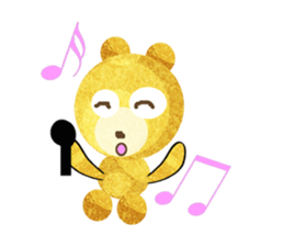 Pretty golden bear sticker #2111991