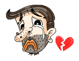 stubble man sticker #2114943