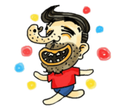 stubble man sticker #2114951